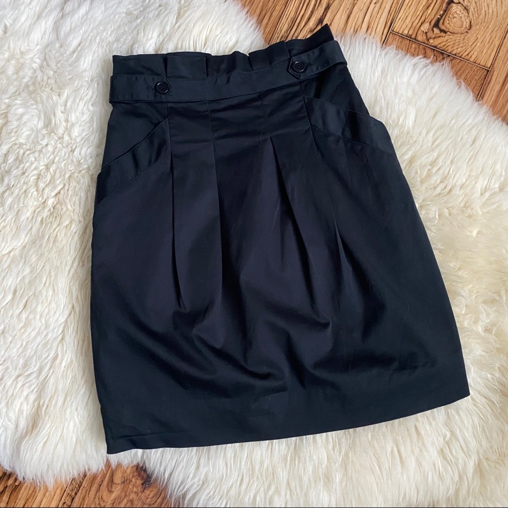 BCBG Black Sheen Pencil skirt with pockets